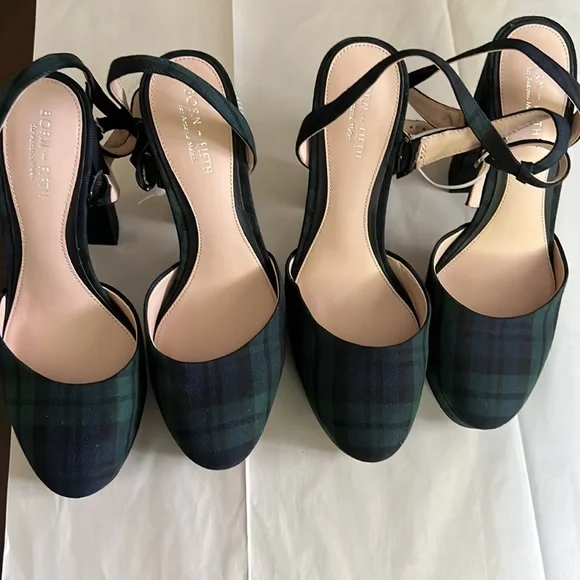 Antonio Melani x Born on Fifth Liv Tartan Plaid Closed Toe Platform Dress Pumps - Picture 8 of 12